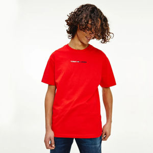 Tommy Jeans pánské červené triko - XL (XNL)